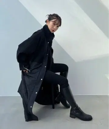 무라오카 미사토 x y/m 퀼트 x 페이크 울 스탠드 코트