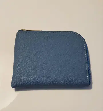 신진 공방 L자형 지퍼 가죽 지갑 블루 미사용