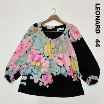 LEONARD 레오나르 실크 100% 이탈리아제 풀오버 44 블랙