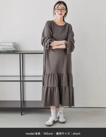 일본제 맨투맨 롱 원피스 쇼트 라주르