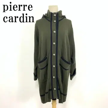 LA8689 피에르 가르뎅 니트 코트 카키 그린 레이온 LL