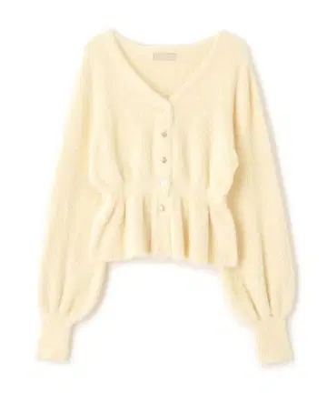 숏 샤기 페플럼 니트 가디건