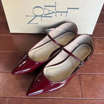 LETALON 포인트 원 스트랩 플랫 슈즈 와인