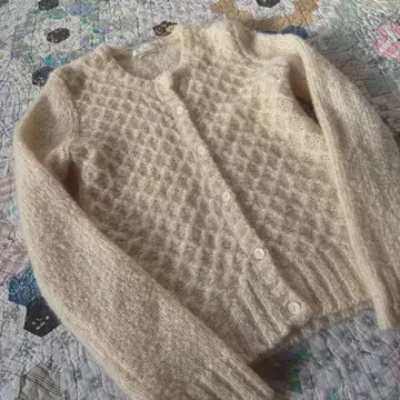 ketty 샤기 모헤어 혼방 가디건 크림 복슬복슬 니트