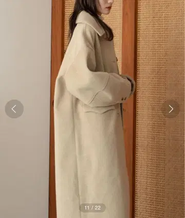 히나리 hinari 미니 샤기 롱 코트