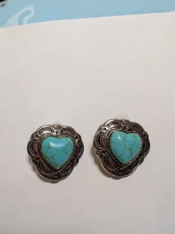 귀찌 하트 터콰이즈 블루