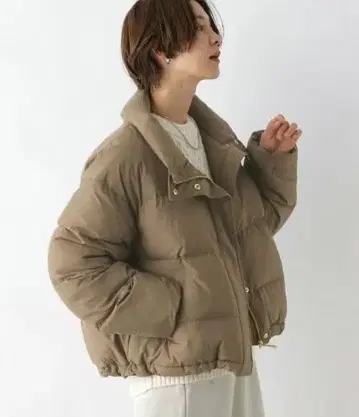 렙심 에어 써멀 컴팩트 자켓 모카 카키 숏 기장