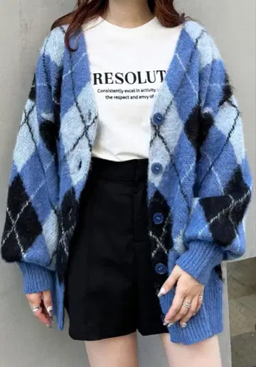 INGNI 아가일 무늬 가디건