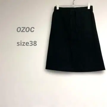 오조크 여성용 무릎 기장 맨투맨 스커트 스트레치 M 블랙 면 100%