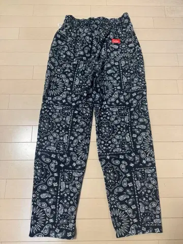 Cookman(쿡맨) 셰프 팬츠 페이즐리 무늬 블랙 L