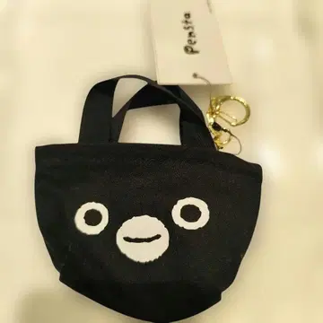 Suica 펭귄 토트형 참 얼굴 블랙 손바닥 사이즈 토트