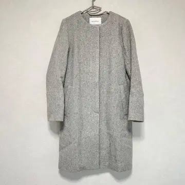 스픽 앤 스팬 노카라 코트 그레이 울 코트 40