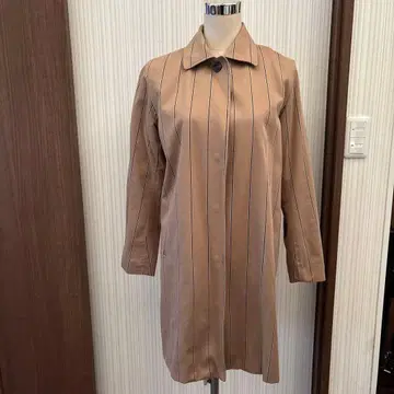 베이지 스트라이프 트렌치코트