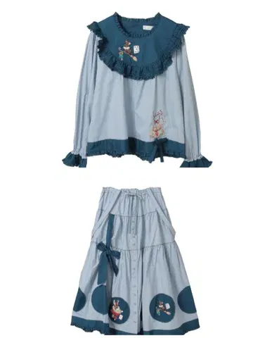 할로윈 원더랜드 블라우스와 멜빵 스커트 셋업