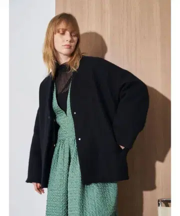 elendeek 형태 숏 울 코트