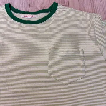 N.O.UN/TRICOT 그린 스트라이프 티셔츠 S