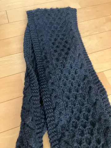 네이비 머플러 인버아란 INVERALLAN 스코틀랜드제 니트