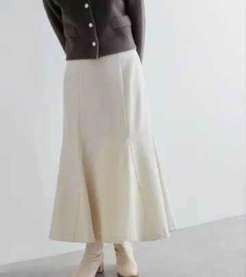 VIS 비이지 우르이쉬 백 레이스업 머메이드 스커트