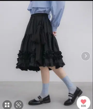 idem 사이드 리본 볼륨 스커트