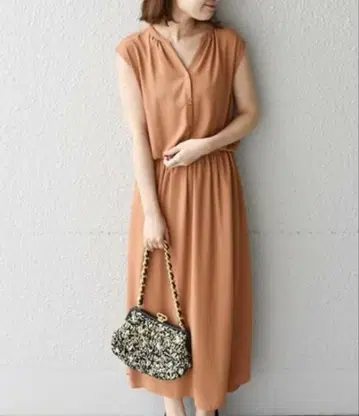 ships 맥시 원피스 머스타드