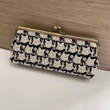 PJC 모노그램 크로치 가마구치 파우치 핸드메이드 펜 케이스