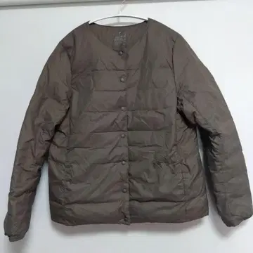 브라운 다운 자켓 버튼식