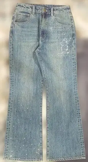 아메리칸 홀릭 미키 큐빅 플레어 데님 인디고 블루 M