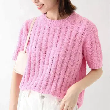 [ 새상품급 ] 슬로브 이에나 샤기 코튼 케이블 니트 24 모델