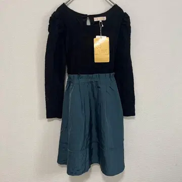 MINIMUM 레이스 탑 플레어 원피스 블랙 x 그린 택 포함 새상품