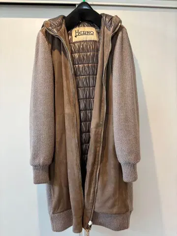 Herno 후드 부착 베이지 다운 자켓