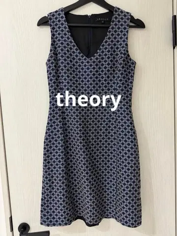 theory 기하학 패턴 슬리브리스 원피스