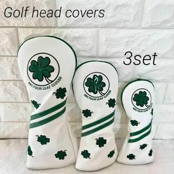 골프 헤드커버 클로버 화이트 드라이버 페어웨이 우드 오샤레