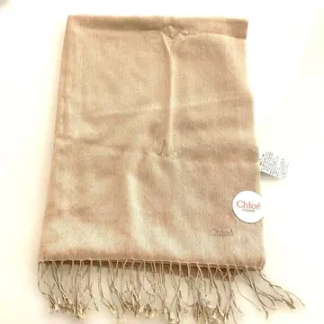 끌로에 핑크 베이지 실크 파슈미나 스톨