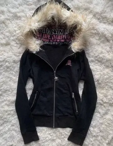 퍼 후드티 자켓 스컬