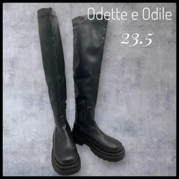 [새상품급] Odette e Odile 롱 부츠 통굽 블랙 23.5cm