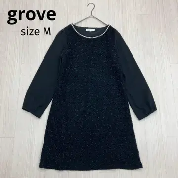 grove 그로브 트위드 비쥬넥 니트 원피스