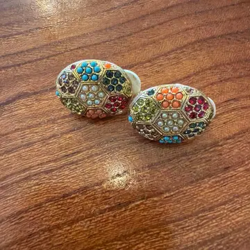 D ORLAN (돌란) 빈티지풍 컬러풀 오벌 귀찌