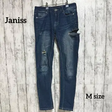 [ Janiss ] 데미지 진 [ M ] 블루 스키니 팬츠