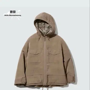 UNIQLO 화이트 마운티니어링 하이브리드 다운 오버 사이즈 XXL