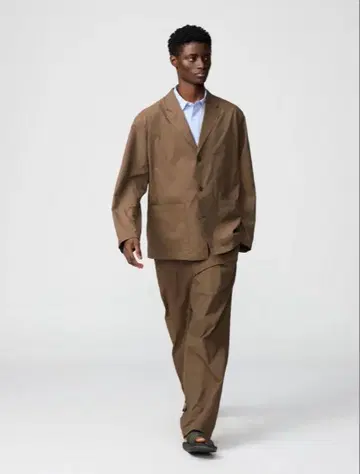 유니클로C 워크 자켓 이지 워크 팬츠 셋업 브라운