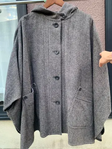 MACPHEE 후드 부착 케이프 코트