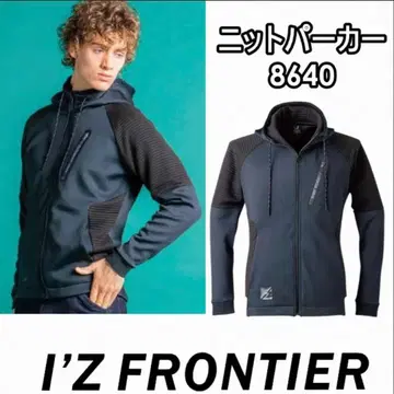 I'Z FRONTIER 니트 후드티 8640 다크 블루 S 사이즈