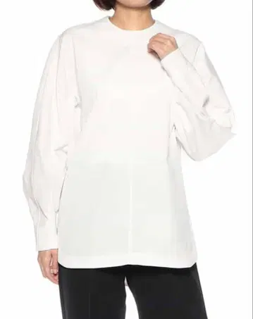 [ 새상품급 ] HYKE 타스란 트윌 블라우스 라운드 화이트 사이즈 1