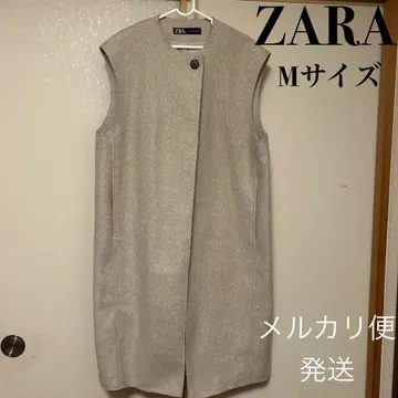 ZARA M 사이즈 소프트 롱 베스트 슬리브리스 롱베스트 오트밀
