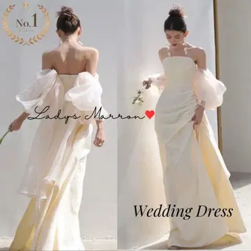 결혼식 웨딩 드레스 오프숄더 머메이드 2차 모임 사전 촬영