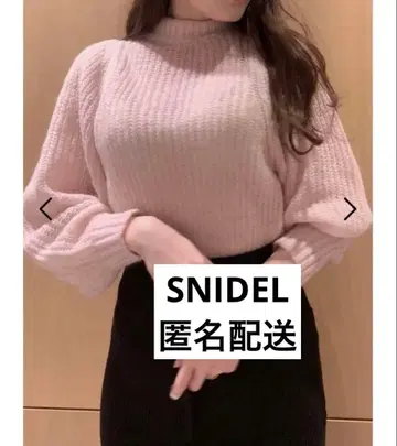 SNIDEL 시스루 니트 풀오버 핑크