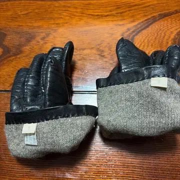 본격 가죽 캐시미어 장갑 블랙 made in italy