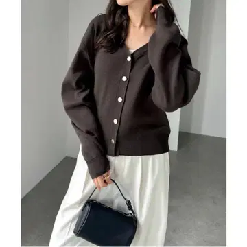 앤도미 여성용 브라운 V넥 가디건 M 사이즈