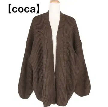 [ coca ] 드롭 숄더 하찌 볼륨 니트 가디건