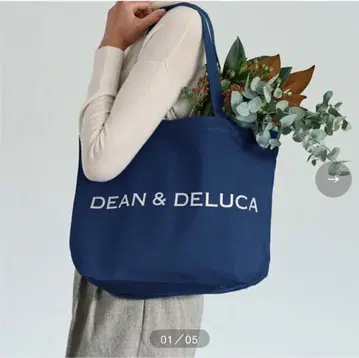 완판템 새상품 DEAN & DELUCA 차리티 토트 라피스 블루 L